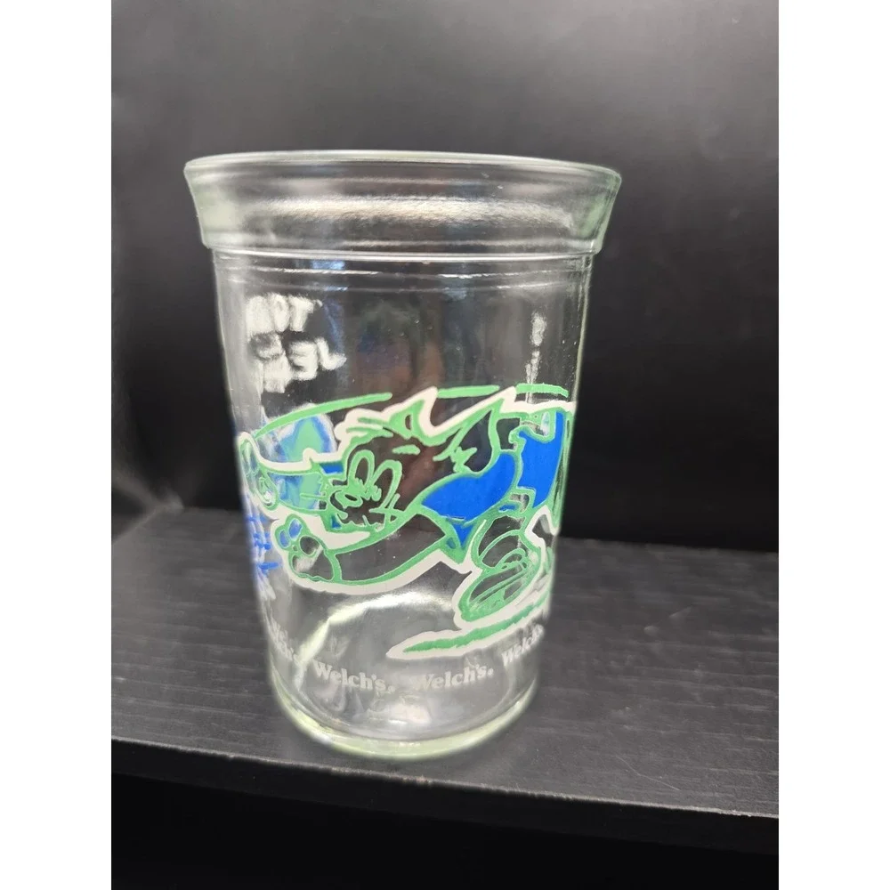 Vintage Welch's Jelly Jar Tom and Jerry Football Juice Jam Glass 4